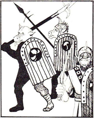 pig-faced orcs in the Advanced Dungeons and Dragons Monster Manual (1977)